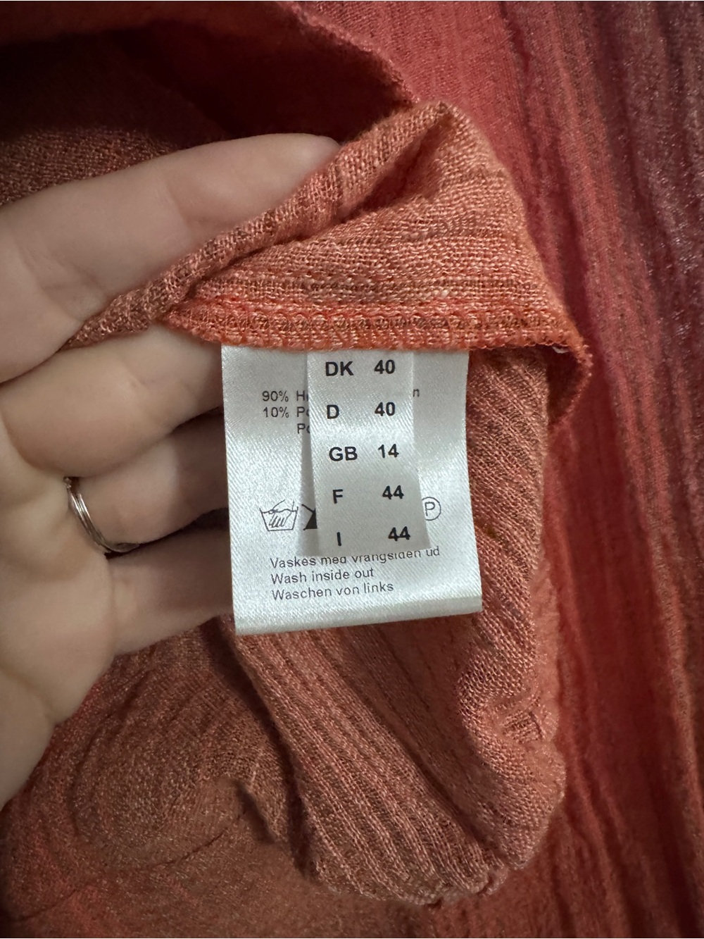 KELLO SCANDINAVIA ORANGE RUST HUES OF FALL ELEVATED CAMPFIRE LINEN JACKET US 12 - Picture 7 of 8